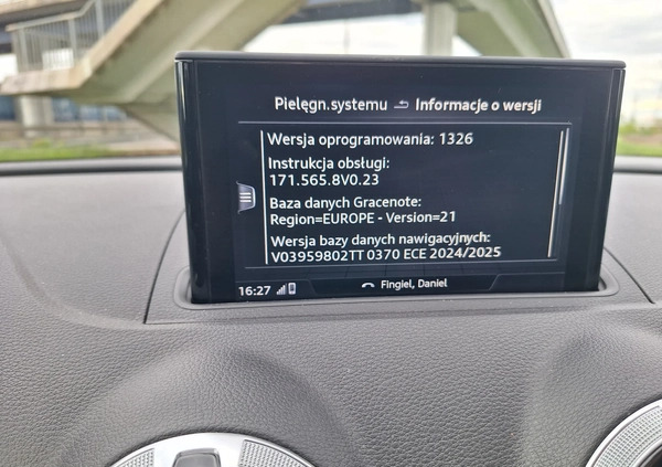 Audi S3 cena 123000 przebieg: 133600, rok produkcji 2016 z Warszawa małe 704